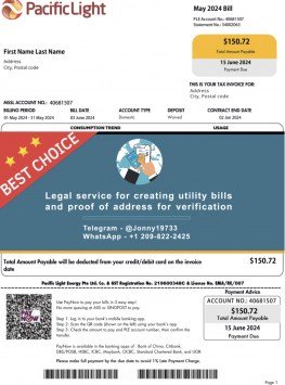 Singapore Pacific Light Fake Utility bill